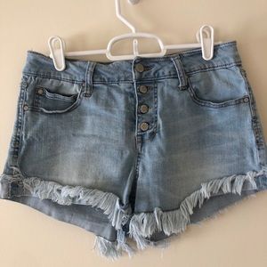 Front Denim Shorts